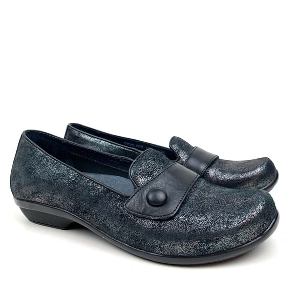Dansko Loafers Olena Metallic Leather Comfort Slip on Flats Button Sz 40 9.5-10 - Picture 9 of 9